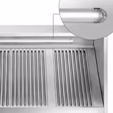 Commercial Wall-Mounted Extractor Hood - 2600mm - with Speed Controller, Baffle Filters & Lighting