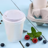 (500 sztuk) Kartonowe kubki na kawę na wynos – dwuścienne – 300 ml – średnica 90 mm – białe