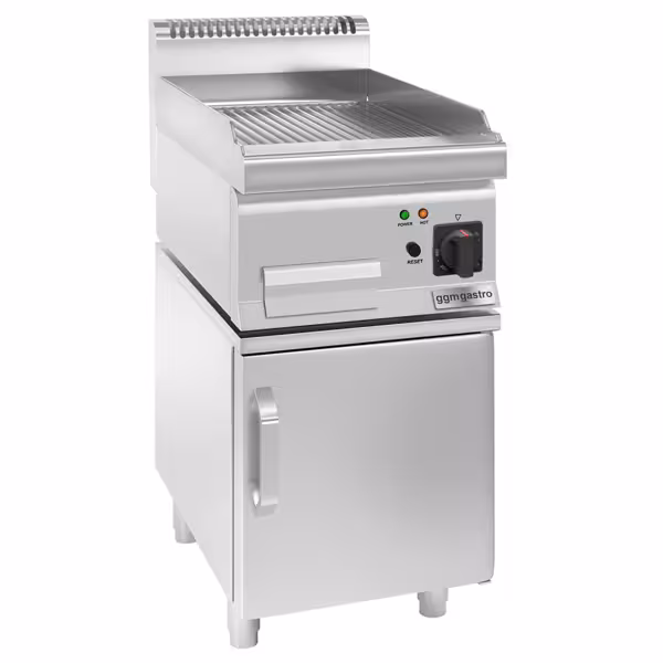 Elektrikli Pleyt Izgara  -  3,6 kW- Oluklu-1 Kapılı Alt Stand dahil