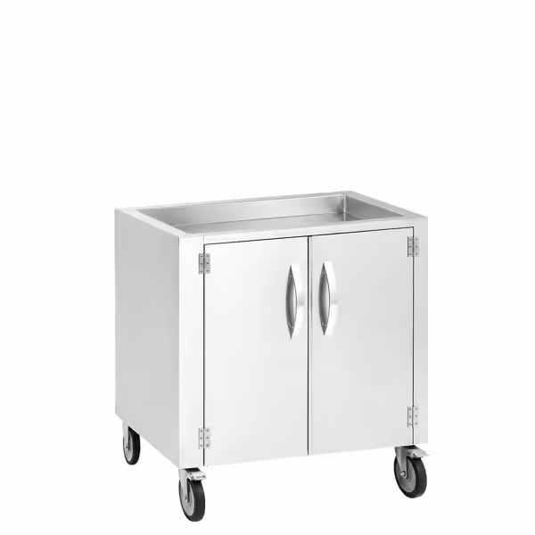 Stainless Steel Undercarriage for Charcoal Grills - with Wheels - 2 Shelves - 710x730x825mm