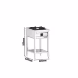 Gasfornuis - Giuseppe 600 - 500x600mm - 8,5 kW - 1 pits - open onderkast met bodemplaat en lekbak