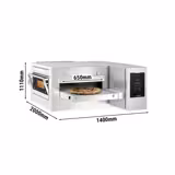 Szalagos pizzakemence - 1400x2000x1110 mm - max. 350 °C - érintőkijelzős - szalagszélesség: 650 mm