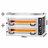 Commercial Electric Pizza Oven Power – 9 + 9 × 34 cm – Manual