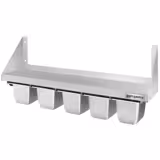 Étagère murale en inox pour Bacs GN 5x GN 1/6 - 1000x300mm - 1 niveaux - incl. glissières pour bacs GN