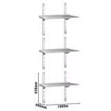 Mensola a parete in acciaio inox PREMIUM - 1000x400mm - con 3 ripiani