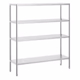 Scaffale in acciaio inox PREMIUM - 1600x1800mm - Profondità: 500mm - con 4 ripiani (REGOLABILI) - Portata: 80kg per ripiano