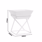 Supporto per buffet - WHITE LINE - Acciaio inox verniciato a polvere - Bianco - Rettangolare - 200x200mm - Altezza: 275mm - incl. 1 ciotola in melamina