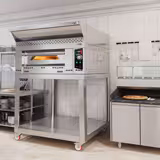 Commercial Gas Pizza Oven – 1-deck - 9x Ø34 cm - manual - hood + stand + castors