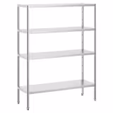 Edelstahlregal PREMIUM - 1400x490mm - mit 4 Ablagen (VERSTELLBAR)