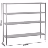 Edelstahlregal ECO - 2000x500mm - mit 4 Ablagen (VERSTELLBAR)