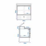Mini voorbereidingstafel PREMIUM - 900mm - 4 laden - voor 5x GN 1/6