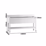 Chiuvetă cu cadru suport pentru oale 1,4 m - 1 cuvă lungime 120 x lăţime 50 x adâncime 35 cm