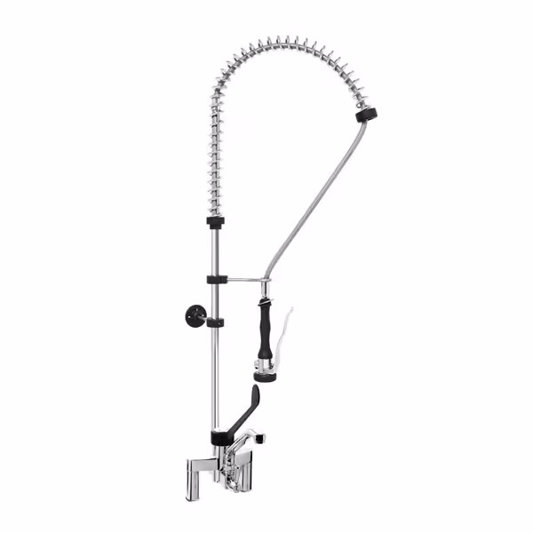 Tweegats voorspoeldouche 4000 PREMIUM PLUS - met wandmontage, 2-knops, zwanenhals, 1/2" (G1/2) & 3/4" aansluiting, sproeier/handdouche, muurstang/haak, verbeterde materialen & handvat - 1170mm