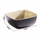 (6 قطع) حاوية GN 1/6 FRIDA - ميلامين - 1 Liter - 176x162x75 mm - قابل للتكديس - آمن لغسالة الصحون - أسود/بيج