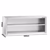 Armario de pared de acero Inox. PREMIUM - 1800x400mm - sin puerta corredera - 650mm de altura