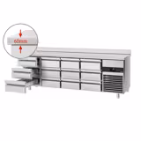 Koelwerkbank PREMIUM - 2330x700mm - 12 laden & achterwand