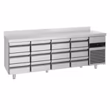 Table réfrigérée PREMIUM - 2330x700 mm - 12 tiroirs - avec dosseret
