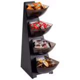Supporto per buffet PREMIUM - MULTI RACK - Acciaio inox & ABS - Nero/Grigio - Rettangolare - 195x320x530mm, 4x1L - 4 ripiani - compatibile con 11411#6