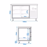 Koelwerkbank PREMIUM - 1400x700mm - 281 liter - met 6 lades