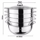 Stoomkoker - Rvs - 7 liter - Ø32cm - hoogte: 365mm - met deksel - geschikt voor alle warmtebronnen, inclusief inductie