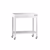 Tavolo da lavoro in acciaio inox PREMIUM - 800x600mm - con ripiano inferiore & traversi di rinforzo