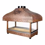 Holzkohle Kupfergrill - 1500mm - mit Glas