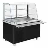 Refrigerated Buffet Display PRAGUE - 1600mm - with Refrigerated Well - on Braked Castors - Black