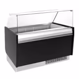 Profesyonel Dondurma Teşhir Vitrini LEVI - 1620mm - Statik Soğutma - LED Aydınlatmalı - 9+9 x 5L Dondurma Küveti - Siyah