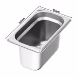 (1 piece) – Stainless Steel Gastronorm Pan GN 1/4 – Height 150 mm