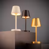 (4 ks) Stolní LED lampa - MERLE MINI - nabíjecí - IP54 - stmívatelná ve 3 krocích - Ø 90 mm - Whisper White