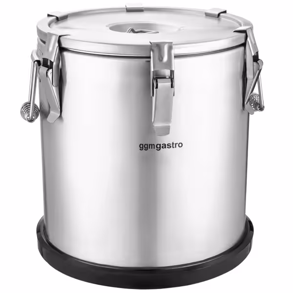 Paslanmaz çelik termal taşıma kabı - 35 litre - 570 mm yükseklik - kauçuk tabanlı