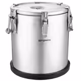 Rvs thermocontainer - 35,0 liter - Hoogte 570mm - met rubberen bodem