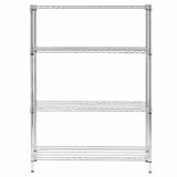 Scaffale metallico cromato - 1200x1800mm - Profondità: 450mm - con 4 ripiani (REGOLABILI) - Portata: 180kg
