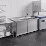Lavello armadiato ECO - in acciaio inox - 1400x600mm - 2 vasche