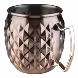 (6 stuks) Beker MOSCOW MULE - RVS - 500ml - Antik-Kupfer - met oor