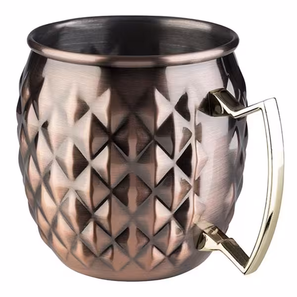 (6 stuks) MOSCOW MULE - Beker Moscow Mule - 500ml - Antik-Koper - met handvat
