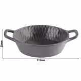 (60 adet) Kase - MINI - Melamin - 70ml - köşeli - taşıma kulplu - 115x85mm - Derinlik:25mm - Gri