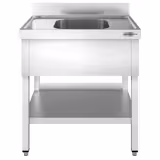 Stół zlewozmywakowy PREMIUM - 800x600mm - z dolną półką i 1 zlewem