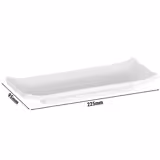 (6 pieces) ZEN Rectangular Melamine Serving Tray – 225x95 mm - Height 30 mm - White
