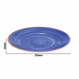 (6 pcs) Serving Tray - LA VIDA - Melamine - Ø320mm - Height: 35mm - Blue