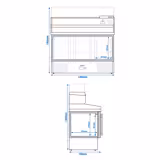 Pizzakylbänk ECO - 1400x700mm - 3 glasdörrar - inkl. kylränna - 6x GN 1/4