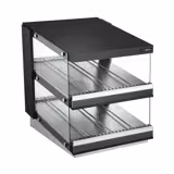 Warmhaltevitrine - 600mm - 980 Watt - mit 2 Ablagen - Schwarz