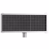 Rozsdamentes acél padlóösszefolyó - 750x300 mm - lapos kivitel és oldalsó kifolyás - Ø 70 mm