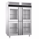 Glass Door Upright Fridge PREMIUM - GN 2/1 - 1400L - with 4 half glass doors