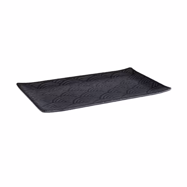 (6 stuks) GN-dienblad DARK WAVE - Melamine - GN 1/3 - hoogte: 20mm - Zwart