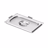 Couvercle inox GN 1/4 - 265x162x28mm - Hauteur: 28mm