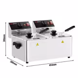 Dubbele elektrische friteuse - 4+4 liter - 2x 2,5 kW