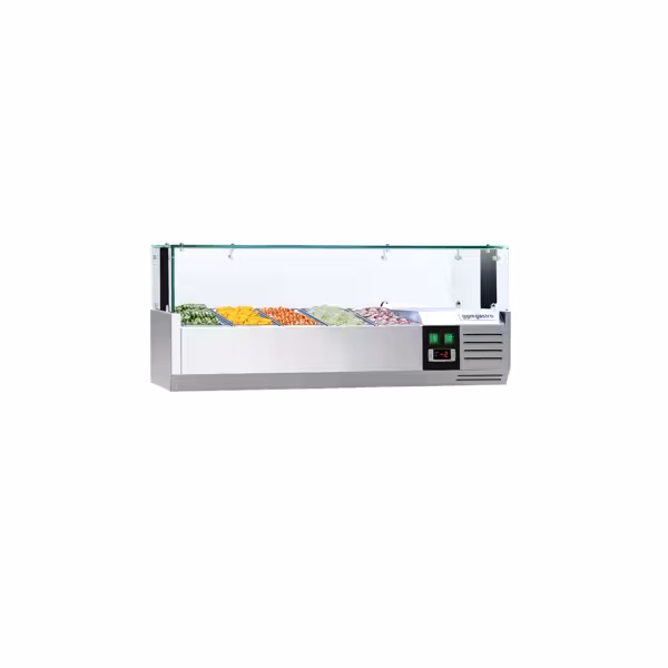 Rashladna Nadograđena Vitrina PREMIUM sa LED Svjetlom - 1200x335mm - 5x GN 1/4