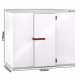 Vriescel - 1950x1950mm x H2190mm - 5,97m³ - isolatie 100mm - zonder motor