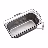 Stainless Steel Gastronorm Pan GN 1/3 - perforated - Depth: 100mm
